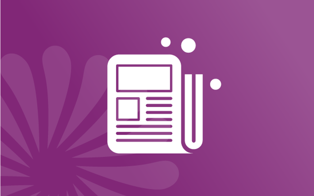 Document icon on a purple background. 