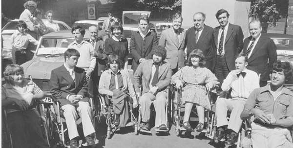 Ten disabled people in 1978 receive the keys for the first vehicles delivered on the Motability Scheme.
