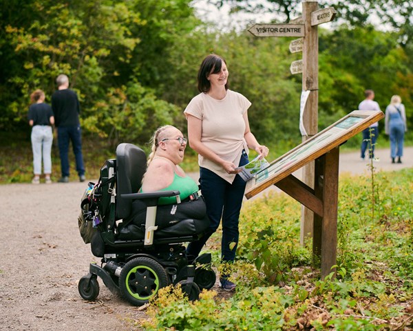 Tina and her friend are out in their local park. They are both looking at the map of the park to decide where to go next.